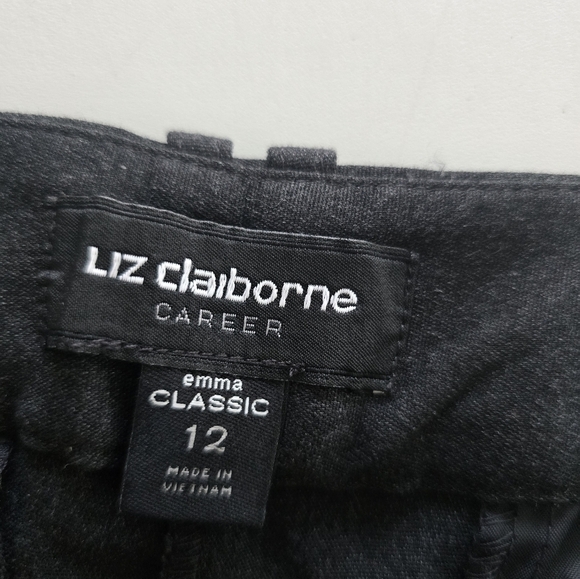Liz Caiborne Pants Women Black Sz 12 MidRise Straight Classic Fit 36×27 … - Picture 6 of 11